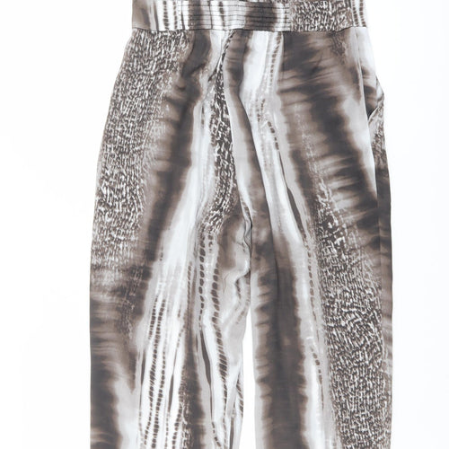 Kapalua Womens Grey Geometric Polyester Jumpsuit One-Piece Size 12 Zip