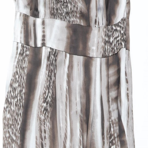 Kapalua Womens Grey Geometric Polyester Jumpsuit One-Piece Size 12 Zip