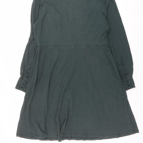 Bravissimo Womens Green Viscose Fit & Flare Size 10 Boat Neck Pullover