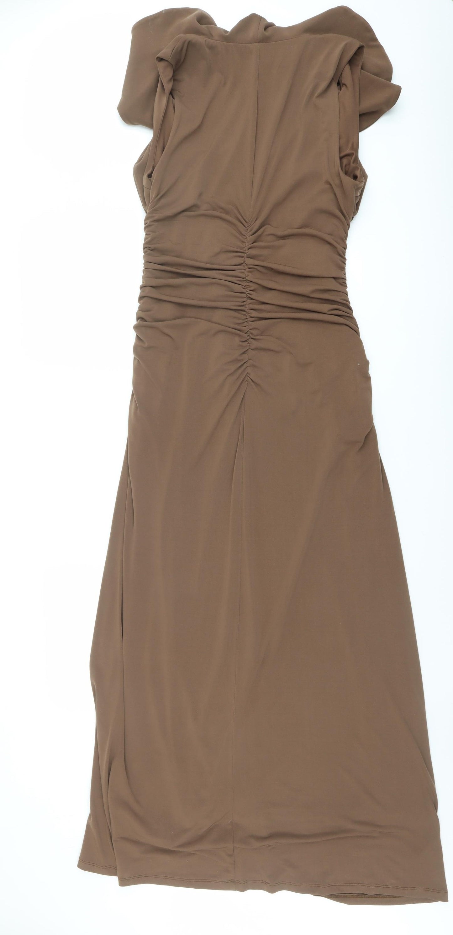 HEINE Womens Brown Polyester Maxi Size 16 Square Neck Zip