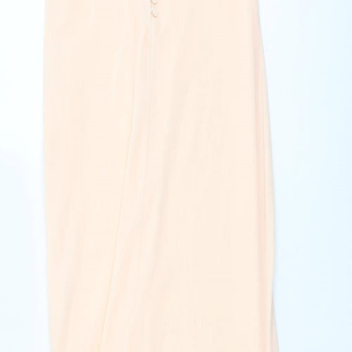 Warehouse Womens Pink Polyester Slip Dress Size 12 V-Neck Button