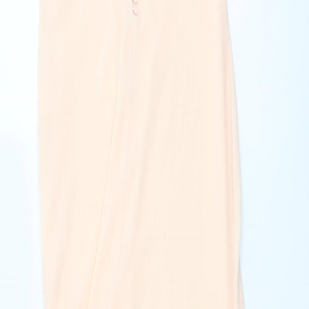 Warehouse Womens Pink Polyester Slip Dress Size 12 V-Neck Button