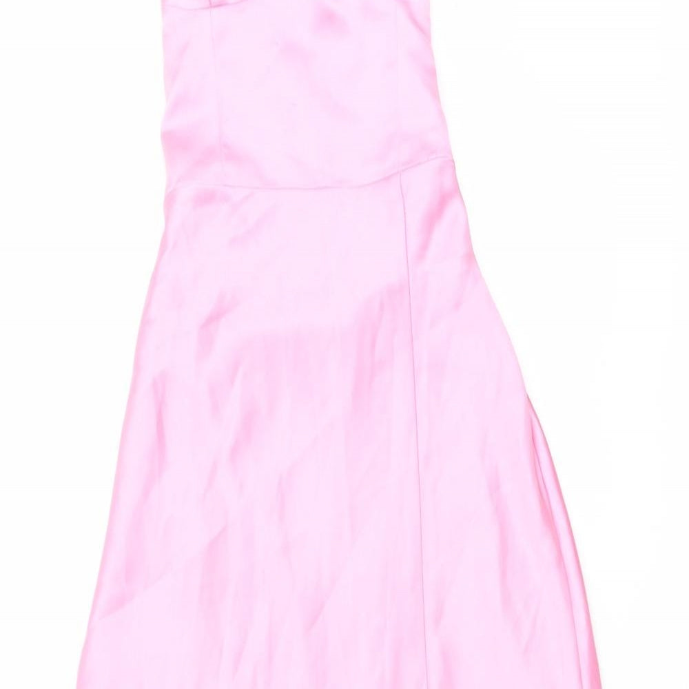 Zara Womens Pink Polyester Ball Gown Size XS Sweetheart Zip