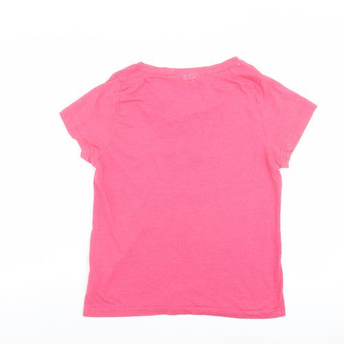 Lee Cooper Womens Pink Cotton Basic T-Shirt Size 18 Boat Neck - Heart