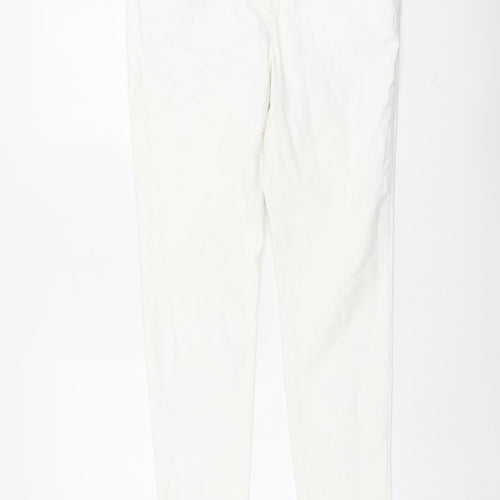 NEXT Womens White Cotton Skinny Jeans Size 34 in L31 in Regular Button