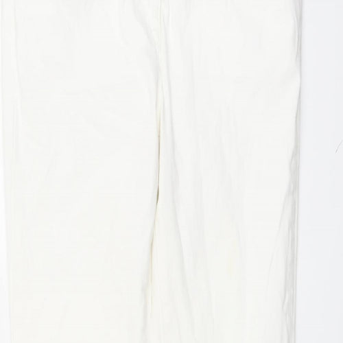 NEXT Womens White Cotton Skinny Jeans Size 34 in L31 in Regular Button
