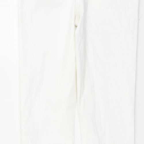NEXT Womens White Cotton Skinny Jeans Size 34 in L31 in Regular Button