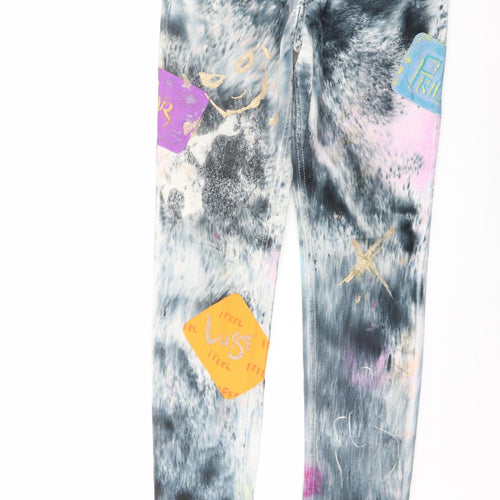 H&M Mens Multicoloured Cotton Skinny Jeans Size 29 in L29 in Regular Button - Tie-Dye