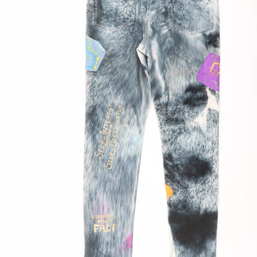 H&M Mens Multicoloured Cotton Skinny Jeans Size 29 in L29 in Regular Button - Tie-Dye