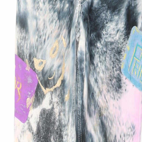 H&M Mens Multicoloured Cotton Skinny Jeans Size 29 in L29 in Regular Button - Tie-Dye