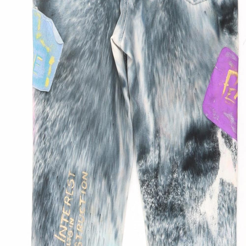 H&M Mens Multicoloured Cotton Skinny Jeans Size 29 in L29 in Regular Button - Tie-Dye