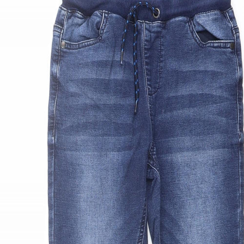 NEXT Boys Blue Cotton Skinny Jeans Size 9 Years Regular Drawstring
