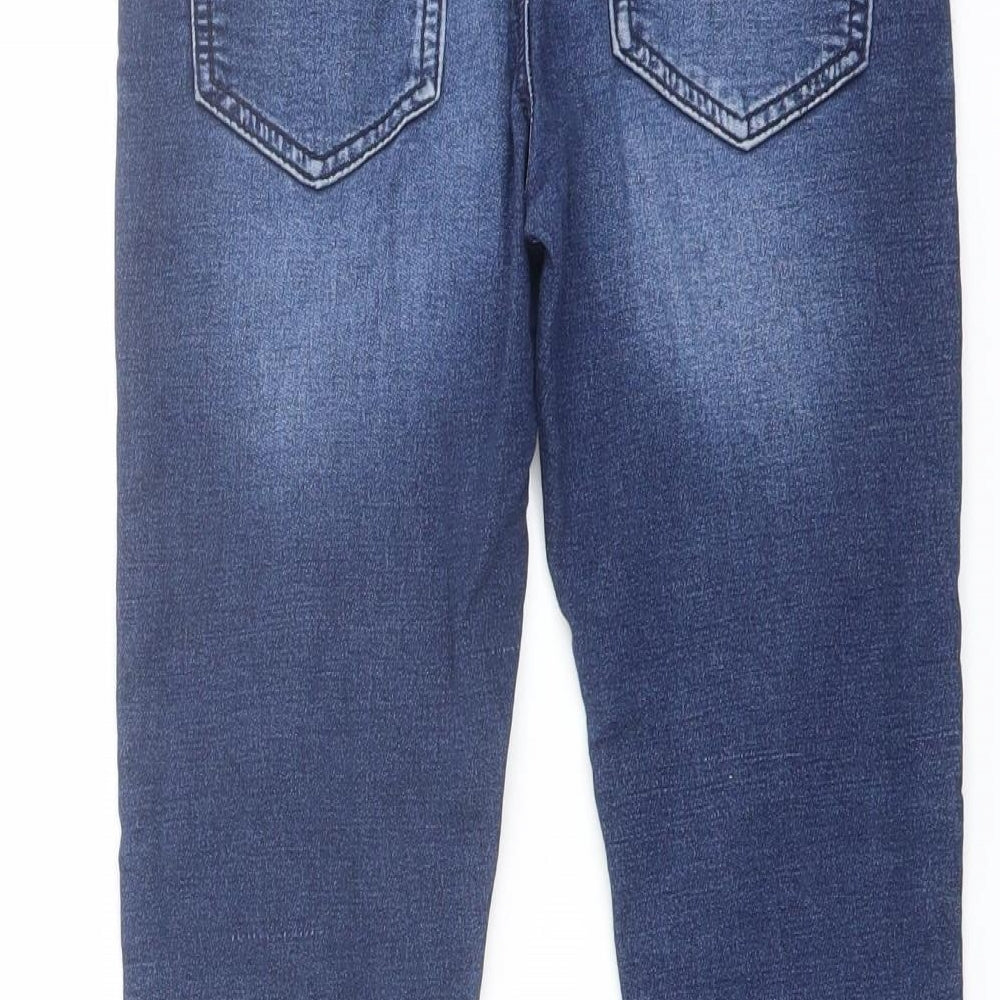 NEXT Boys Blue Cotton Skinny Jeans Size 9 Years Regular Drawstring