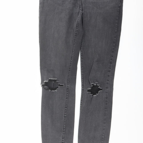 New Look Womens Grey Cotton Skinny Jeans Size 10 L30 in Regular Button
