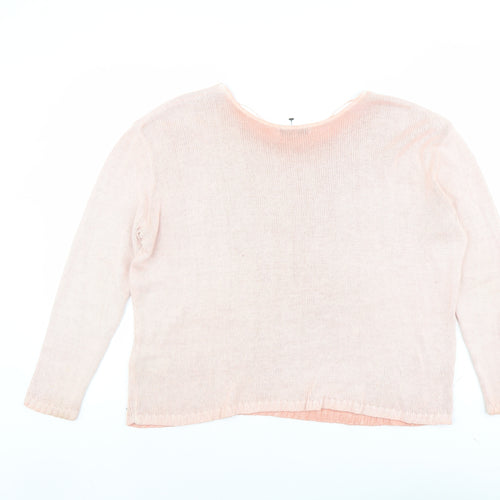 Sandwich Womens Pink Round Neck Cotton Pullover Jumper Size S