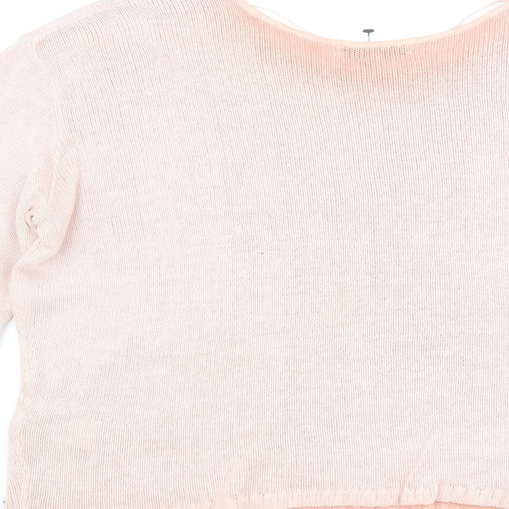 Sandwich Womens Pink Round Neck Cotton Pullover Jumper Size S