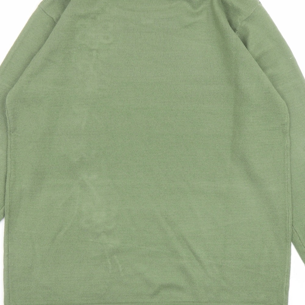 Fay Louise Womens Green Round Neck Acrylic Pullover Jumper Size S