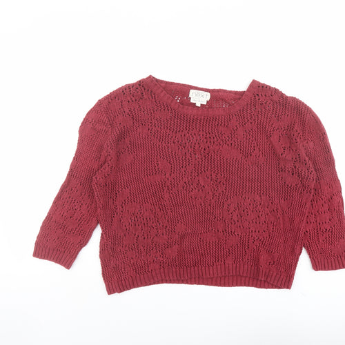 NEXT Womens Pink Round Neck Acrylic Pullover Jumper Size 6