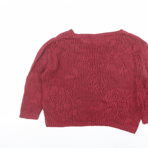NEXT Womens Pink Round Neck Acrylic Pullover Jumper Size 6