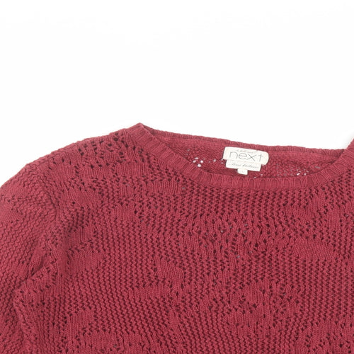 NEXT Womens Pink Round Neck Acrylic Pullover Jumper Size 6