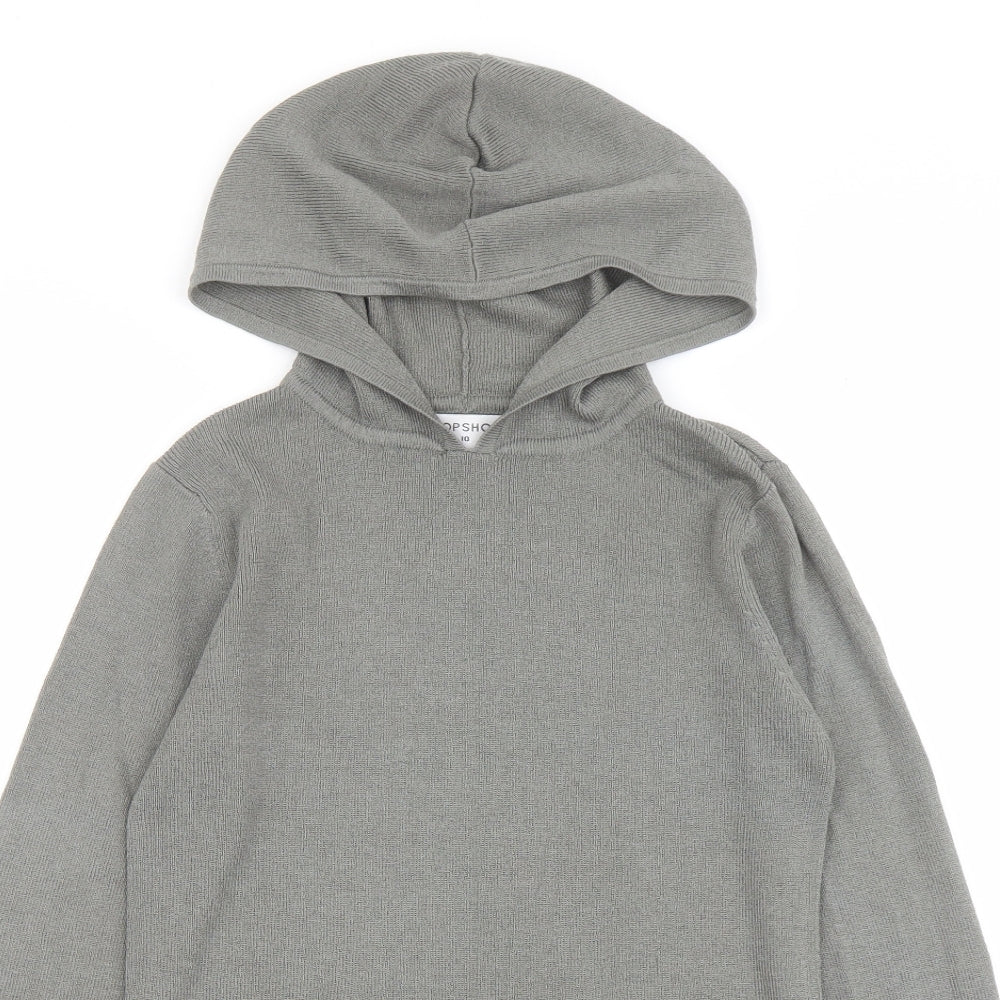 Topshop Womens Green Round Neck Acrylic Pullover Jumper Size 10