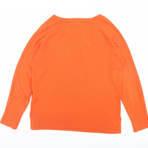 NEXT Womens Orange Round Neck Acrylic Pullover Jumper Size 12