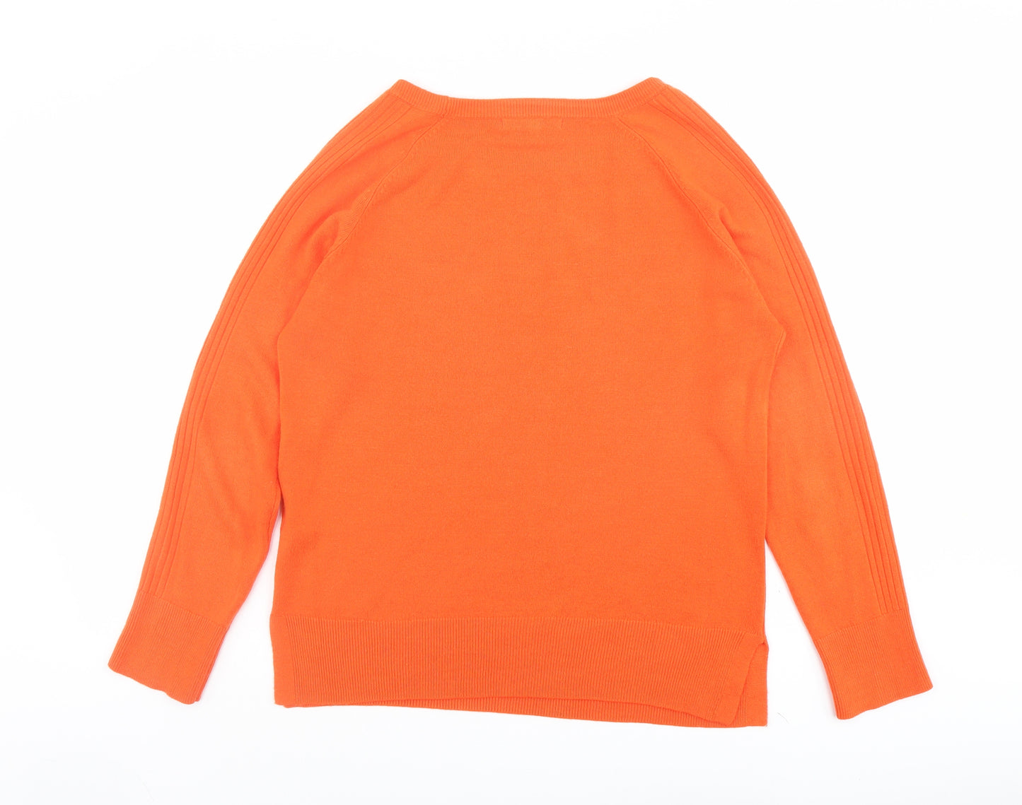 NEXT Womens Orange Round Neck Acrylic Pullover Jumper Size 12