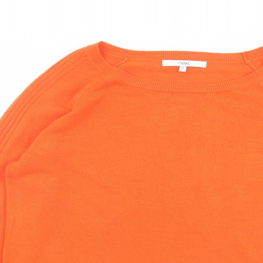 NEXT Womens Orange Round Neck Acrylic Pullover Jumper Size 12