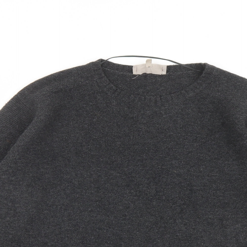 Seasalt Mens Grey Round Neck Wool Pullover Jumper Size M Long Sleeve