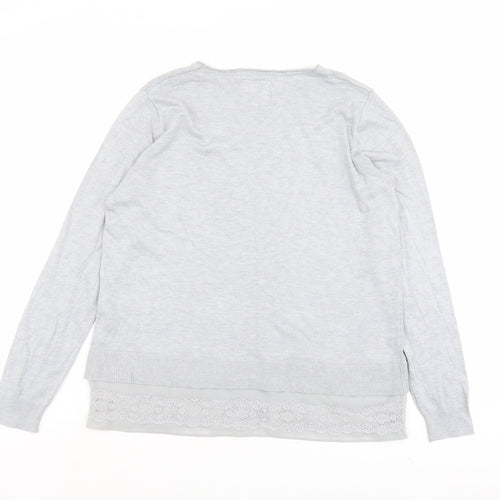 RJR.John Rocha Womens Blue Round Neck Viscose Pullover Jumper Size 12
