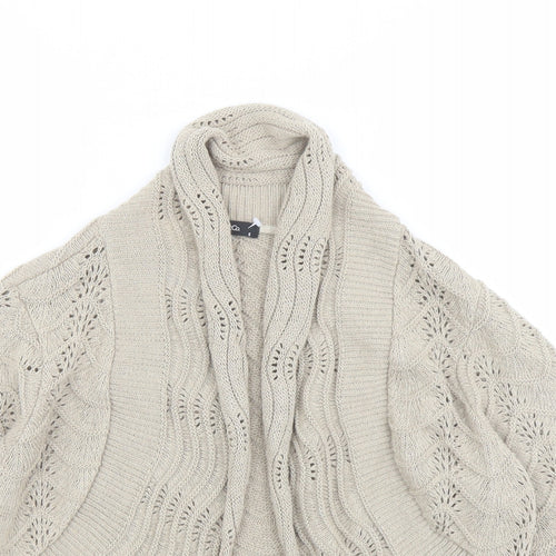 M&Co Womens Beige V-Neck Cotton Cardigan Jumper Size S