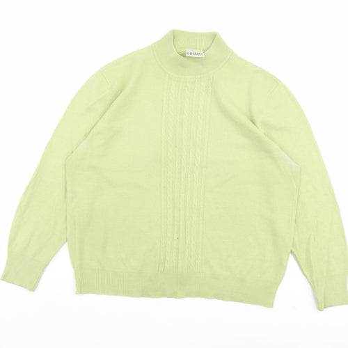 Eastex Womens Green High Neck Acrylic Pullover Jumper Size 16