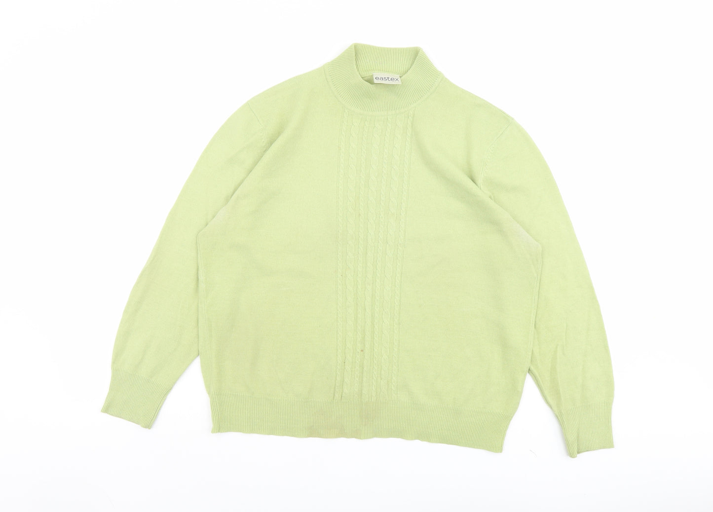 Eastex Womens Green High Neck Acrylic Pullover Jumper Size 16