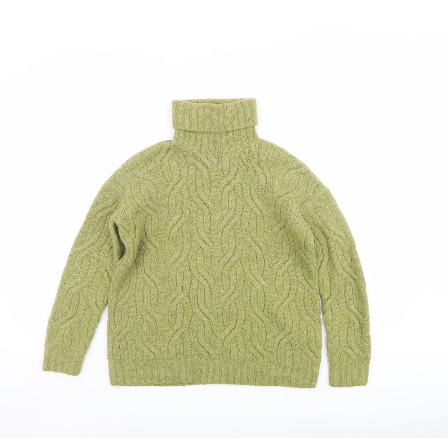 Marks and Spencer Womens Green Roll Neck Acrylic Pullover Jumper Size XS