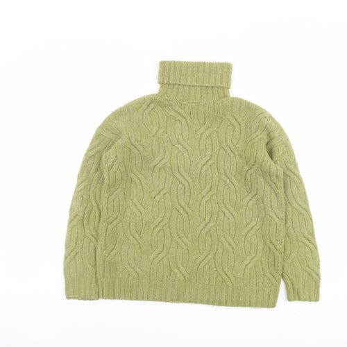 Marks and Spencer Womens Green Roll Neck Acrylic Pullover Jumper Size XS
