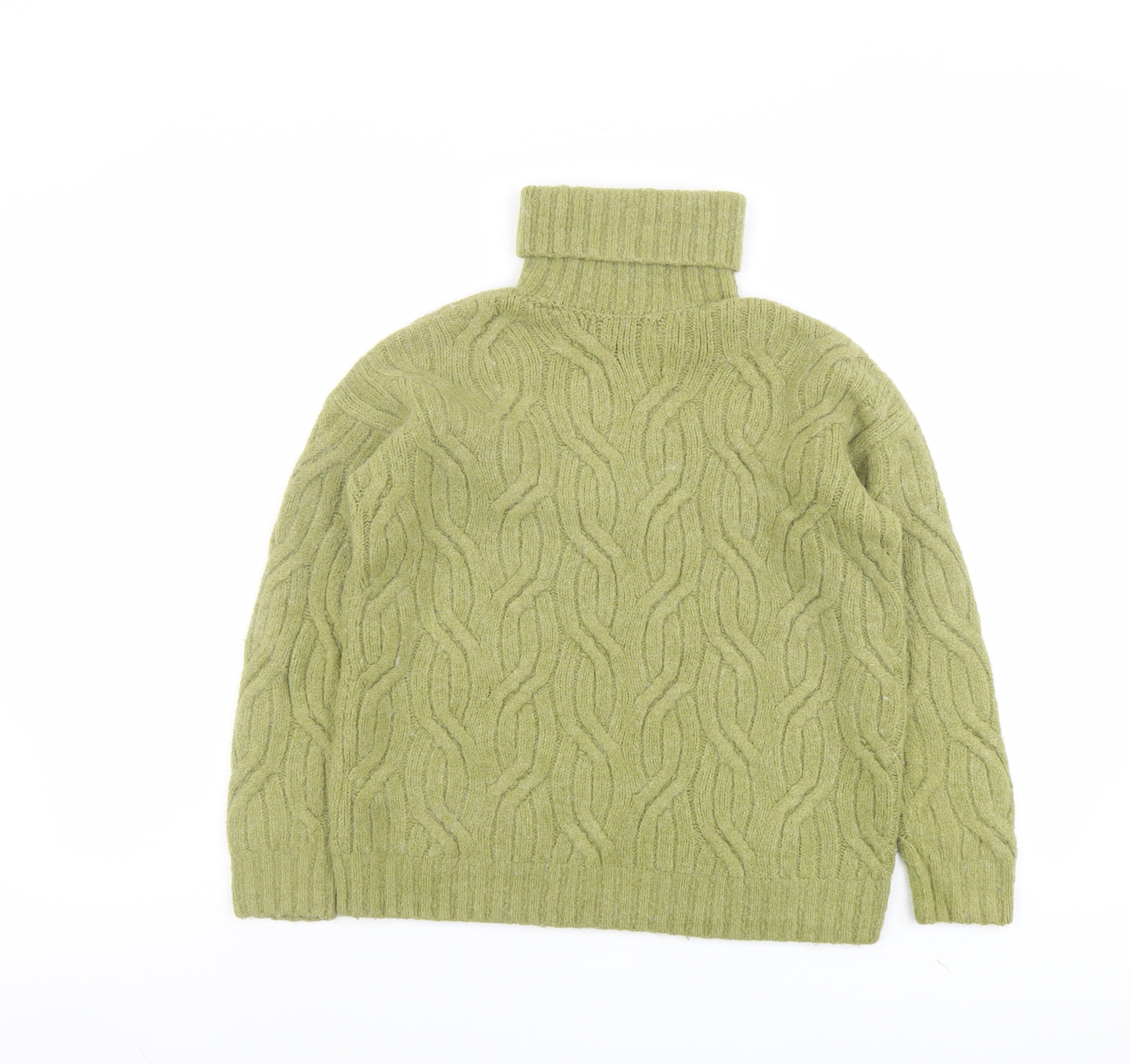 Marks and Spencer Womens Green Roll Neck Acrylic Pullover Jumper Size XS