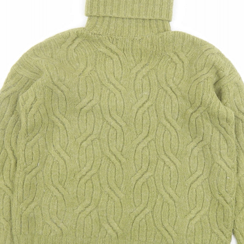 Marks and Spencer Womens Green Roll Neck Acrylic Pullover Jumper Size XS