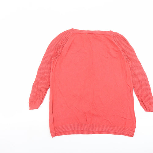 Gap Womens Orange Round Neck Acrylic Pullover Jumper Size XS