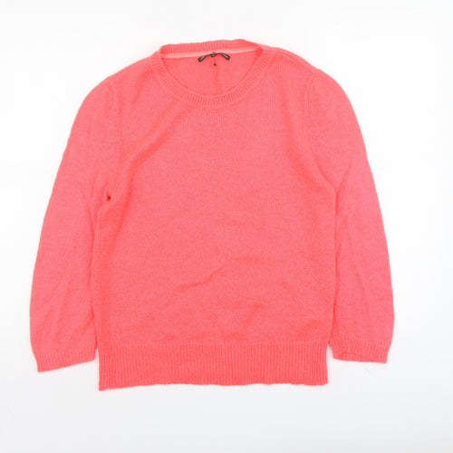 Limited Collection Womens Pink Round Neck Acrylic Pullover Jumper Size 10