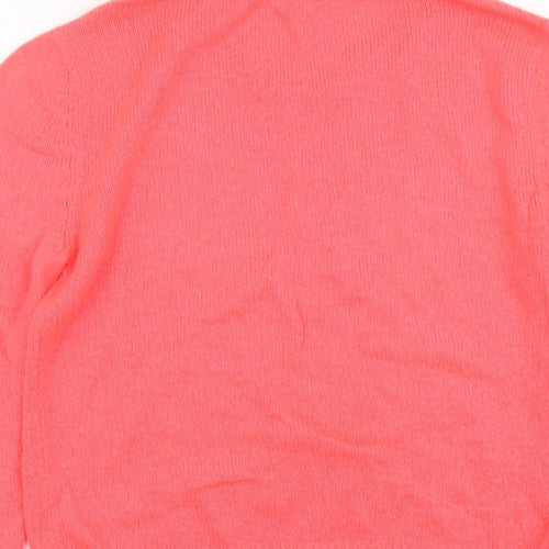 Limited Collection Womens Pink Round Neck Acrylic Pullover Jumper Size 10