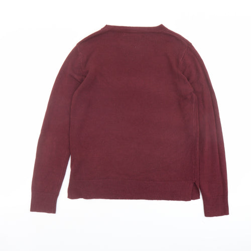 Marks and Spencer Womens Red Round Neck Acrylic Pullover Jumper Size 10