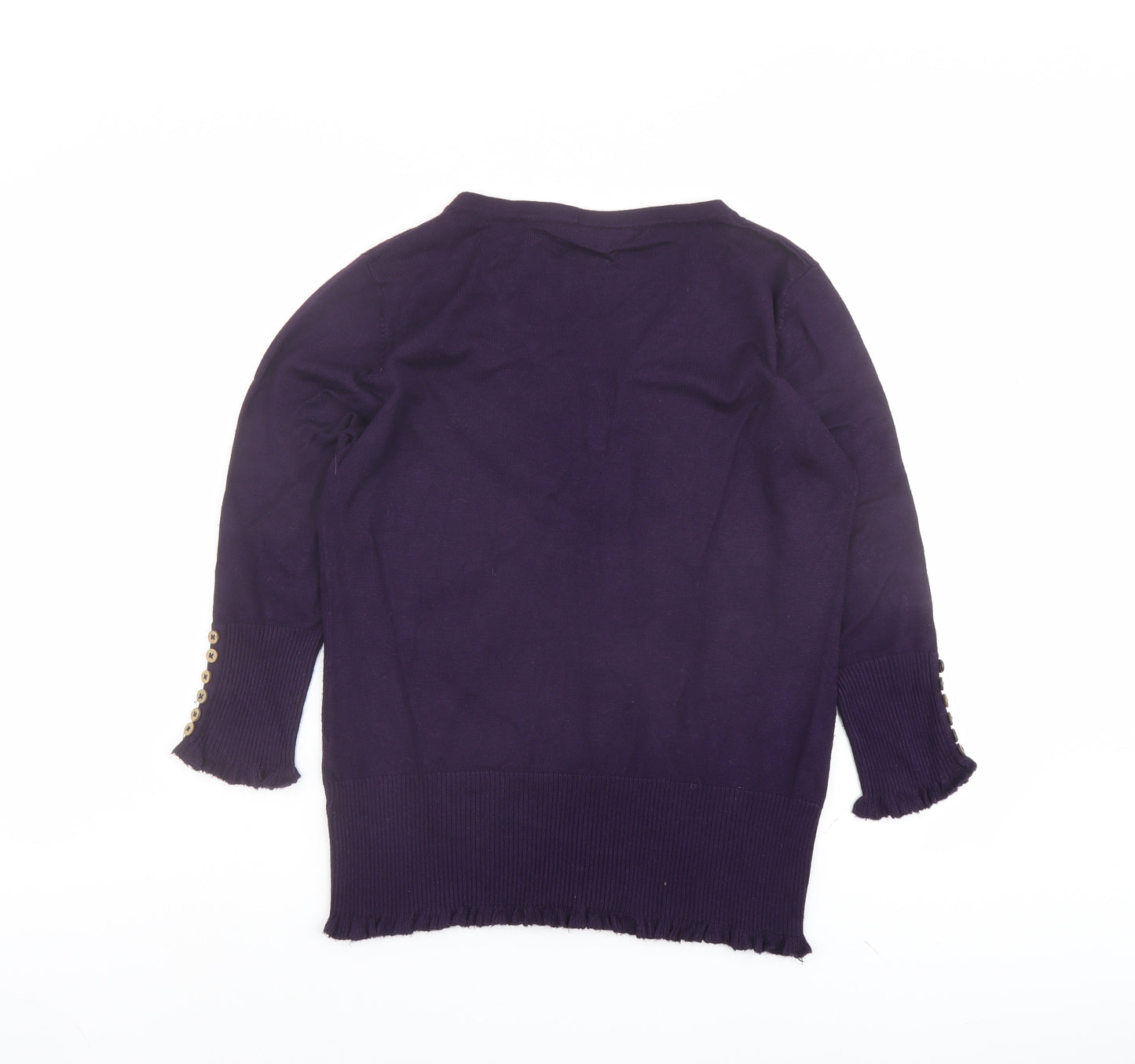 John Lewis Womens Purple V-Neck Viscose Pullover Jumper Size L