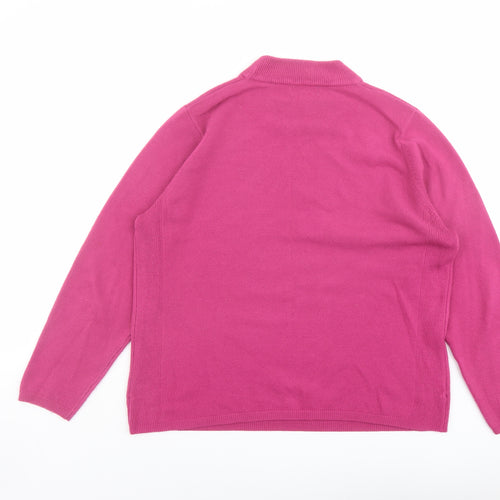 First Avenue Womens Pink Mock Neck Acrylic Pullover Jumper Size L