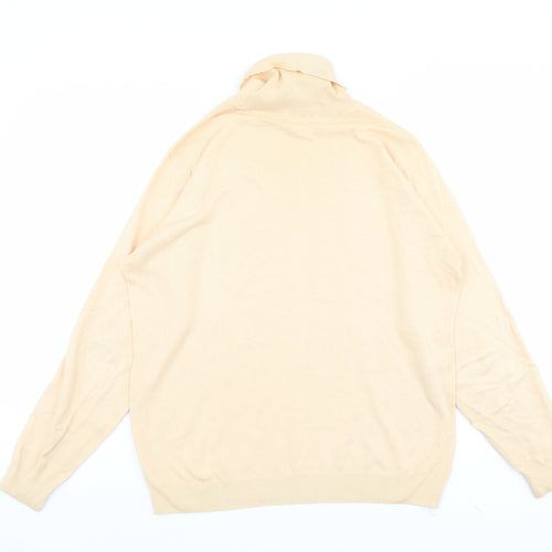 Marks and Spencer Womens Orange Roll Neck Cotton Pullover Jumper Size 14