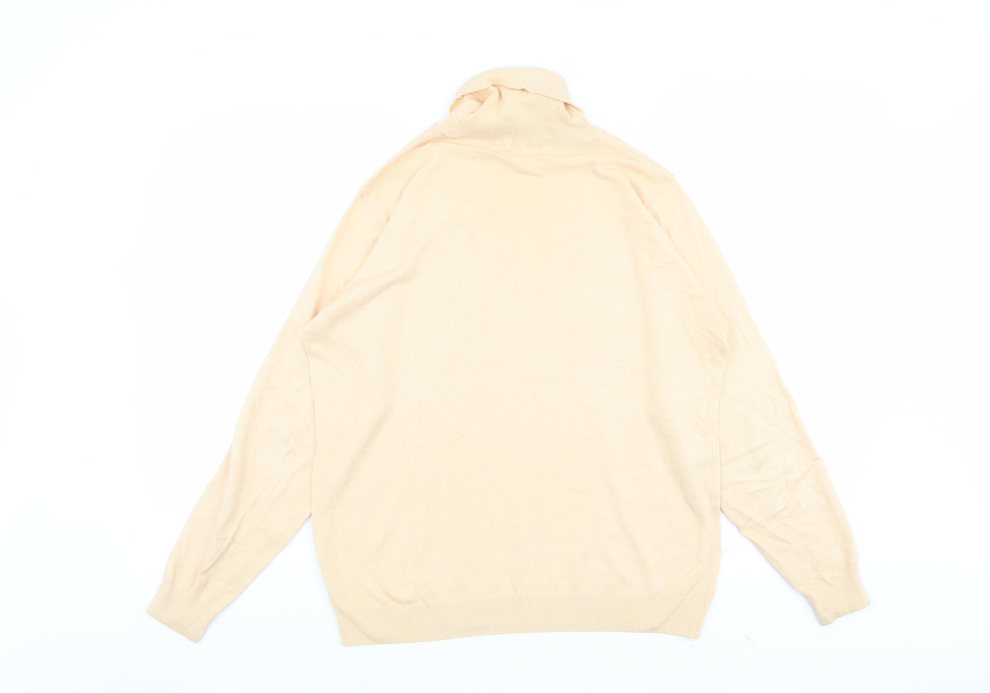 Marks and Spencer Womens Orange Roll Neck Cotton Pullover Jumper Size 14