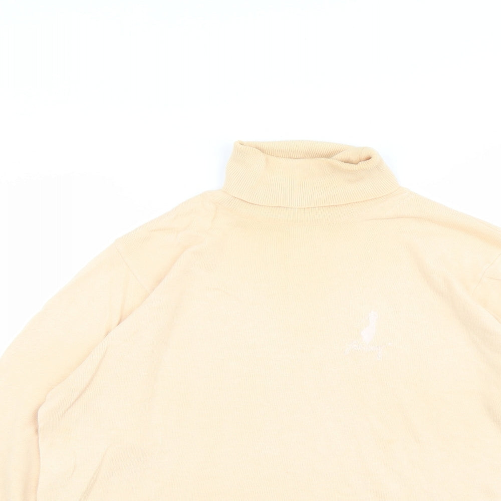 Marks and Spencer Womens Orange Roll Neck Cotton Pullover Jumper Size 14