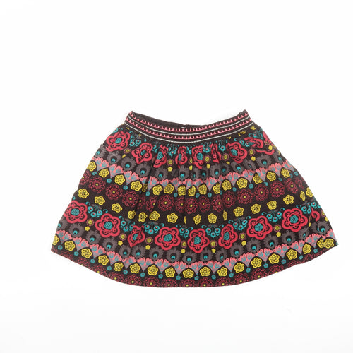 DP... am Girls Multicoloured Floral Cotton Flare Skirt Size 10 Years Regular Zip