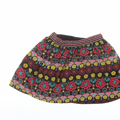 DP... am Girls Multicoloured Floral Cotton Flare Skirt Size 10 Years Regular Zip