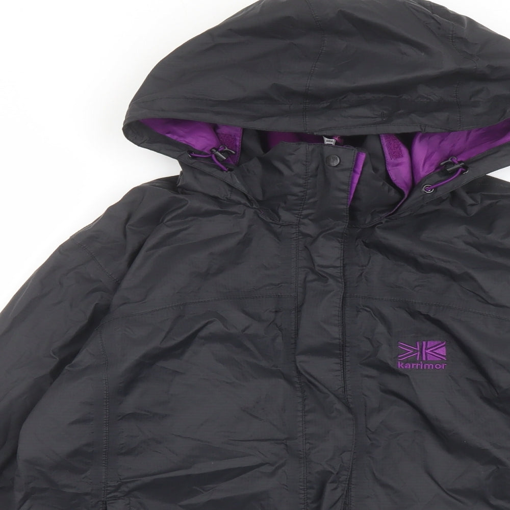 Karrimor Womens Black Windbreaker Jacket Size 10 Zip