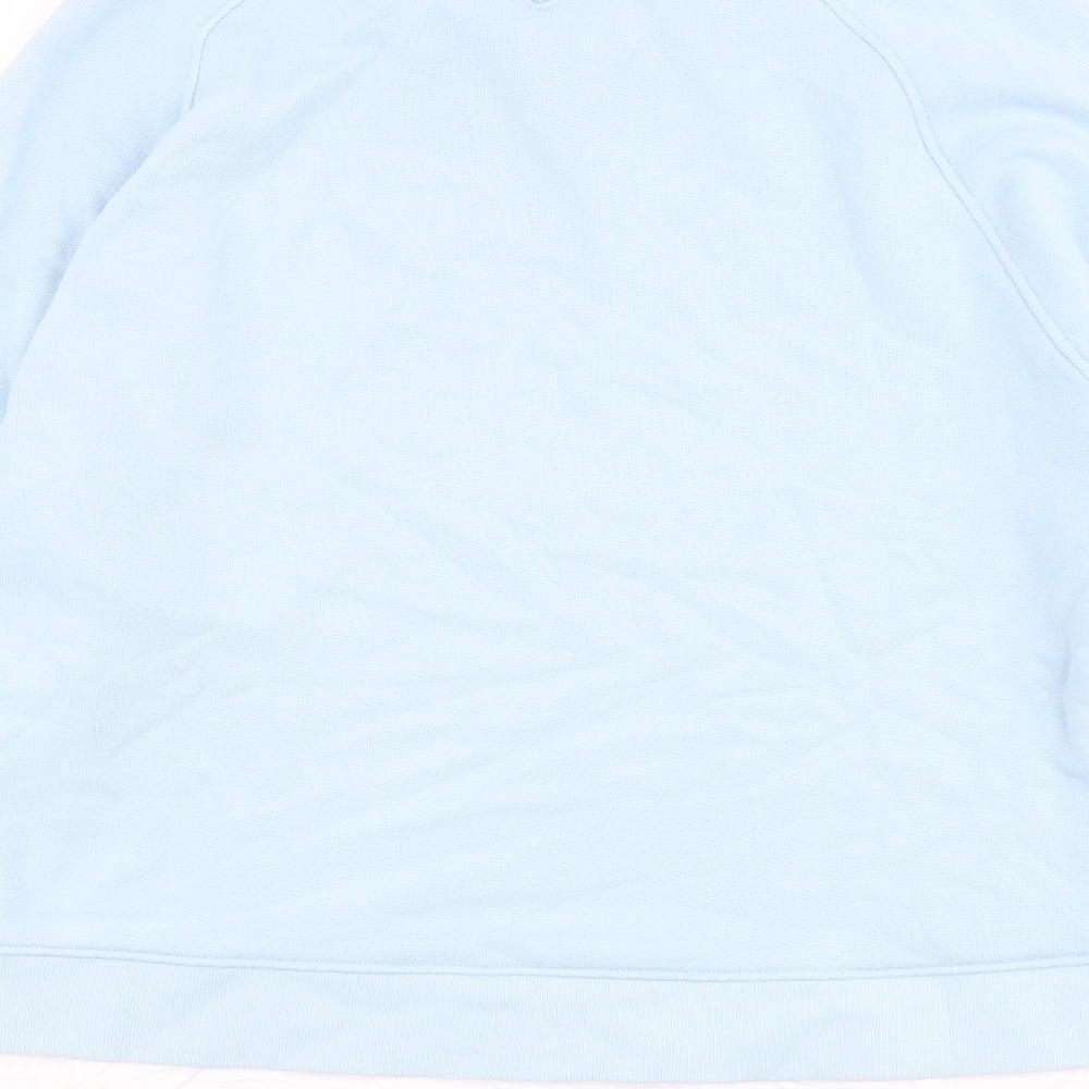 NEXT Womens Blue Cotton Pullover Sweatshirt Size XL Button - Hudson Bay